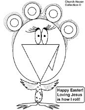 Easter Coloring Pages- Chicken with hair rollers coloring page- Chicken coloring pages
